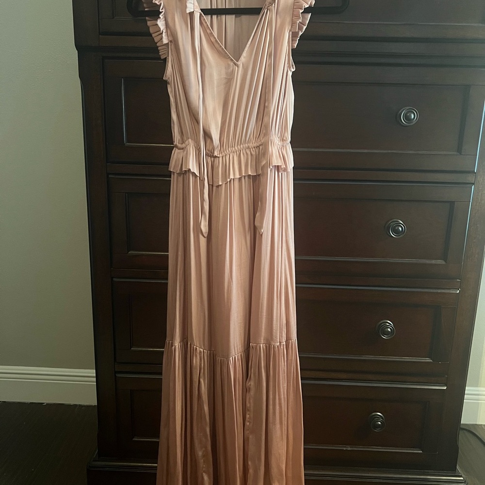 Banana Republic Blush Maxi Dress with Ruffle Details